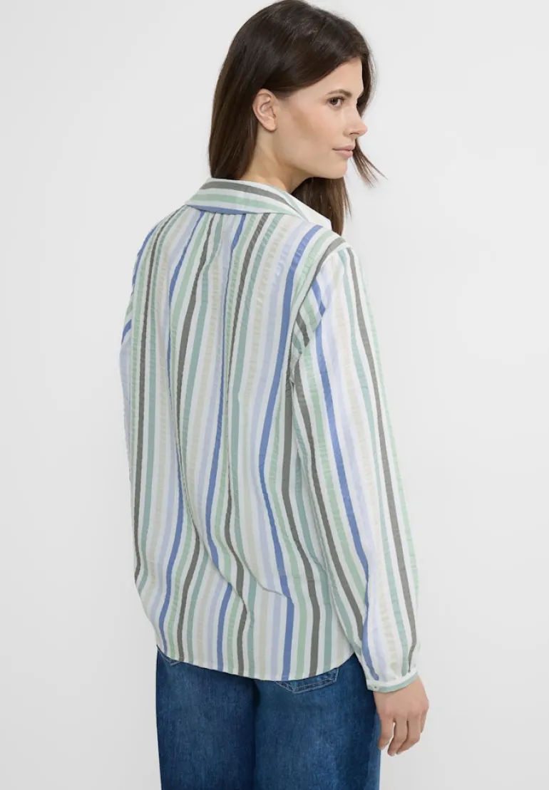 Seersucker Bluse strong khaki