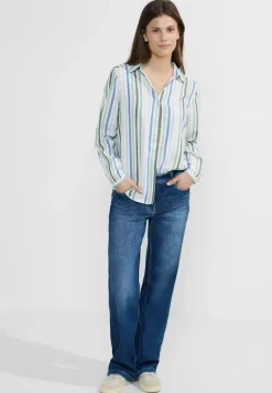 Seersucker Bluse strong khaki