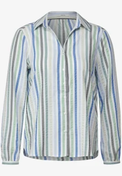 Seersucker Bluse strong khaki