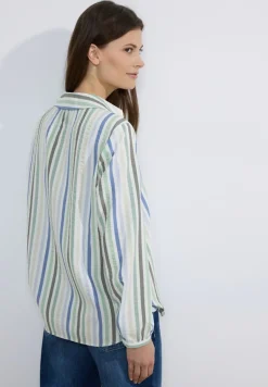 Seersucker Bluse strong khaki
