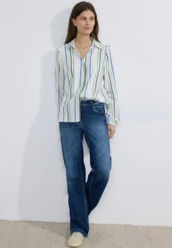Seersucker Bluse strong khaki