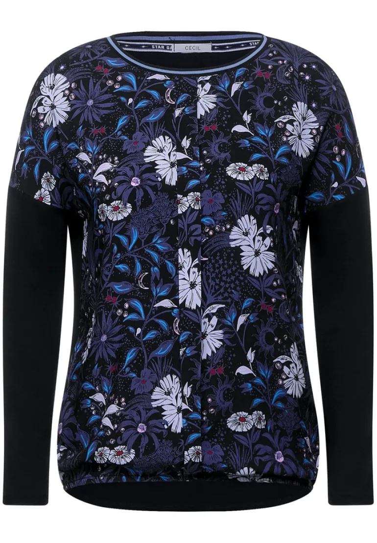 Shirt im Materialmix black