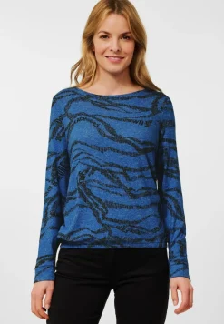 Shirt mit Allover Print mid blue melange
