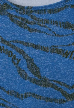 Shirt mit Allover Print mid blue melange