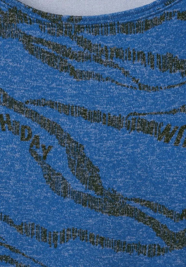 Shirt mit Allover Print mid blue melange