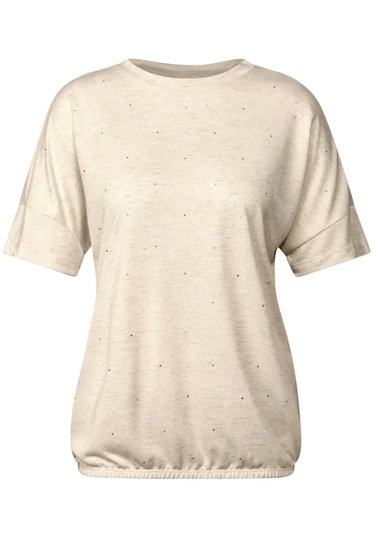 Shirt mit Dekosteinen pearl beige