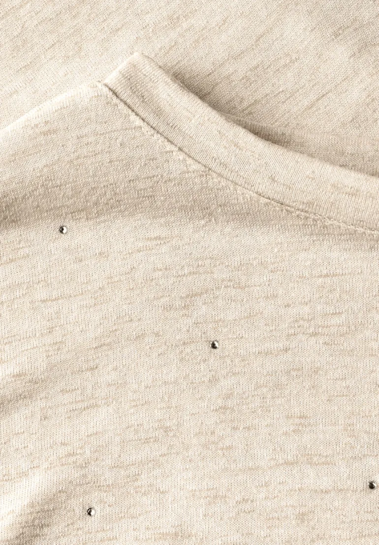 Shirt mit Dekosteinen pearl beige