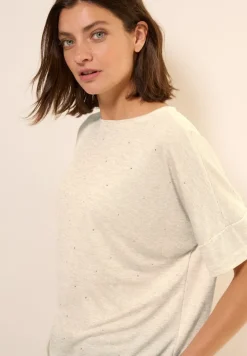 Shirt mit Dekosteinen pearl beige