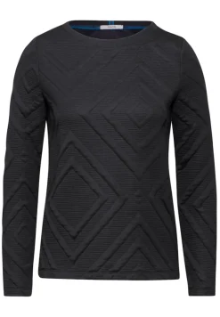 Shirt mit 3D Strukturmuster deep charcoal grey