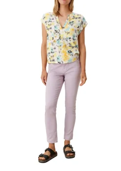 Shirt mit Front in Dobby-Struktur gelb