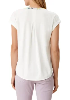 Shirt mit Front in Dobby-Struktur gelb