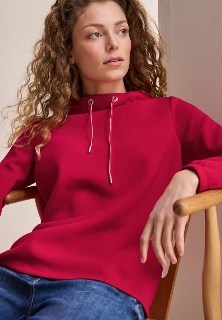 Shirt mit Funnelneck granita red