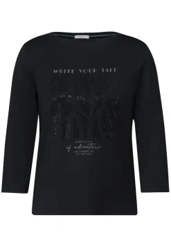 Shirt mit Glitzer-Motiv black