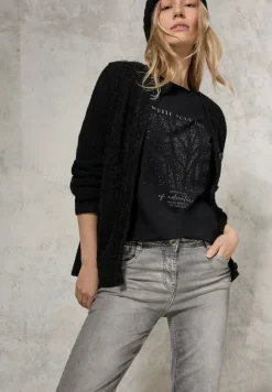 Shirt mit Glitzer-Motiv black