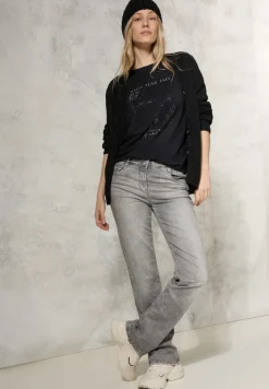 Shirt mit Glitzer-Motiv black