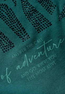 Shirt mit Glitzer-Motiv petrol green