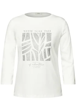 Shirt mit Glitzer-Motiv vanilla white