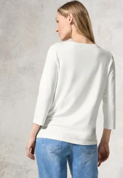 Shirt mit Glitzer-Motiv vanilla white