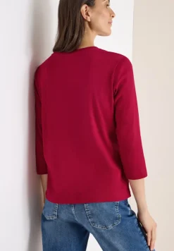 Shirt mit Rippstruktur beaujolais red