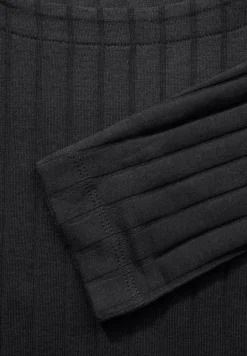 Shirt mit Rippstruktur black