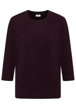 Shirt mit Rippstruktur eggplant red