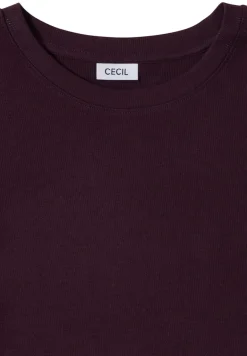 Shirt mit Rippstruktur eggplant red