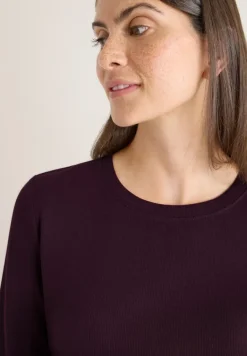 Shirt mit Rippstruktur eggplant red