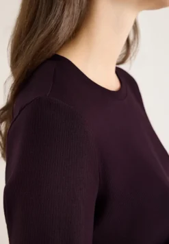 Shirt mit Rippstruktur eggplant red