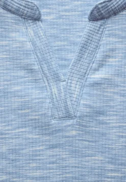 Shirt mit Rippstruktur light blue melange
