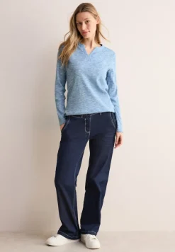 Shirt mit Rippstruktur light blue melange