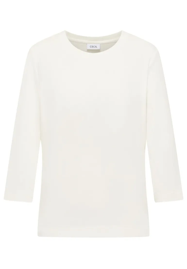 Shirt mit Rippstruktur vanilla white