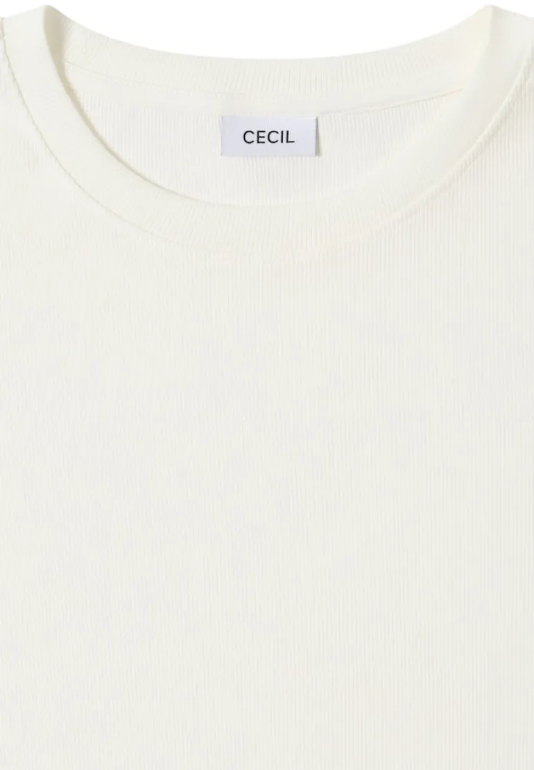 Shirt mit Rippstruktur vanilla white