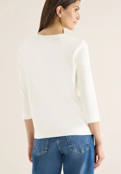 Shirt mit Rippstruktur vanilla white