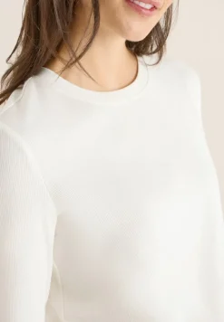 Shirt mit Rippstruktur vanilla white