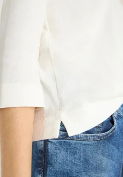 Shirt mit Rippstruktur vanilla white