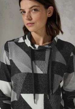 Shirt mit Schalkragen black melange