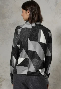 Shirt mit Schalkragen black melange
