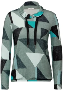Shirt mit Schalkragen glaced green melange
