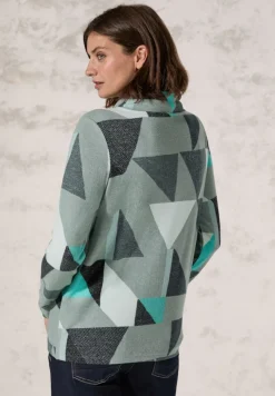 Shirt mit Schalkragen glaced green melange