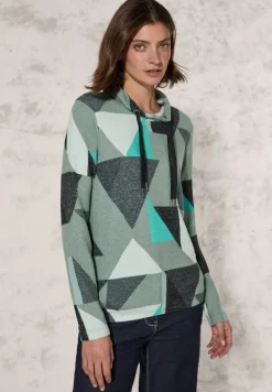 Shirt mit Schalkragen glaced green melange