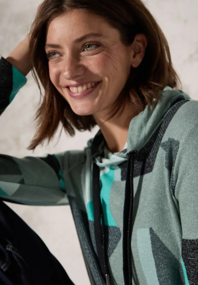 Shirt mit Schalkragen glaced green melange