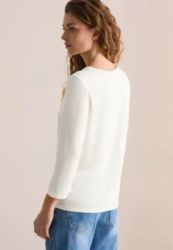 Shirt mit Schimmer-Print vanilla white