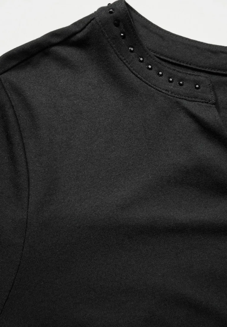 Shirt mit Schmucksteinchen black