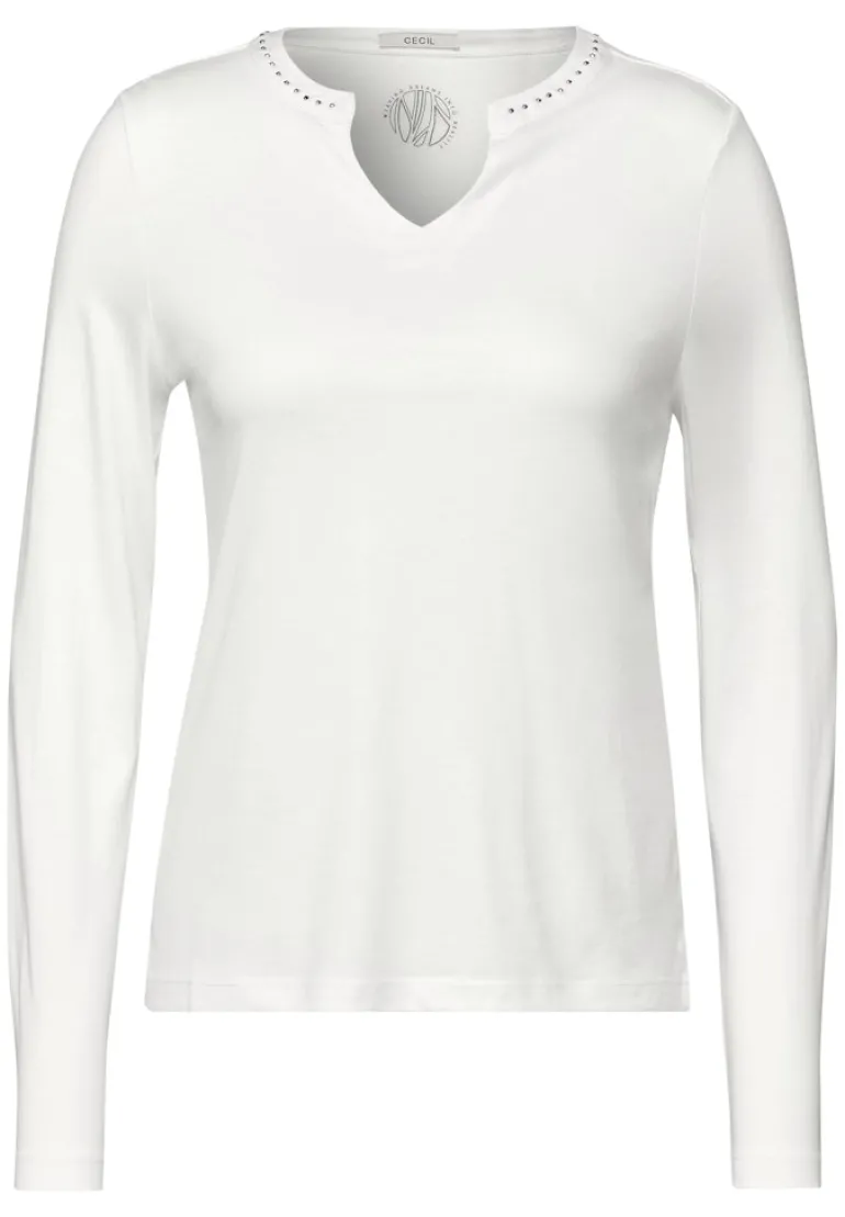 Shirt mit Schmucksteinchen vanilla white