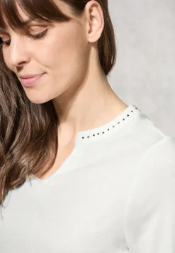 Shirt mit Schmucksteinchen vanilla white
