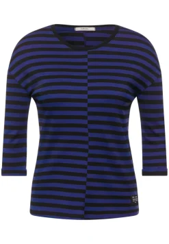 Shirt mit Streifen Muster cosmic blue