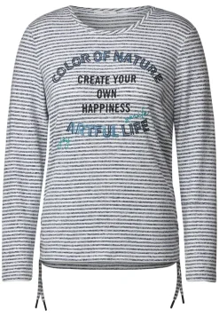 Shirt mit Streifenmuster mid blue melange