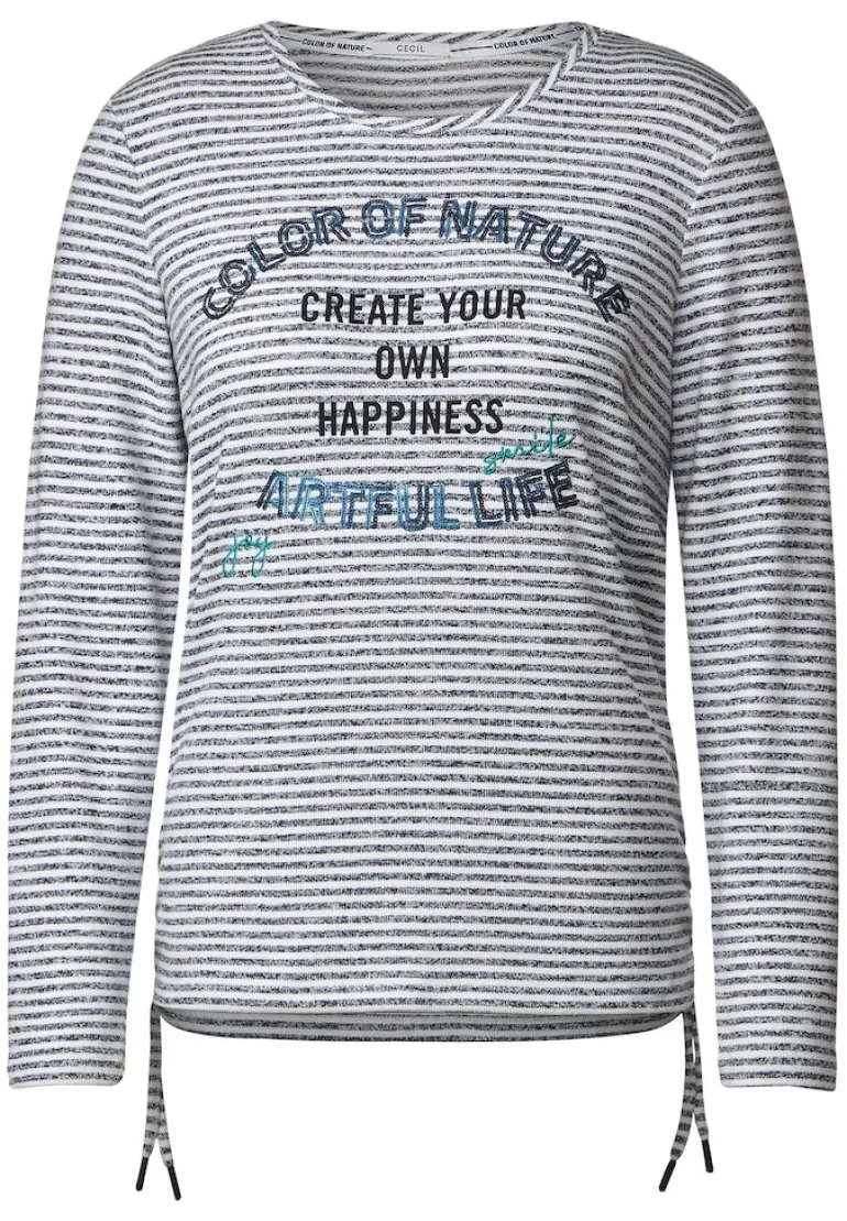 Shirt mit Streifenmuster mid blue melange