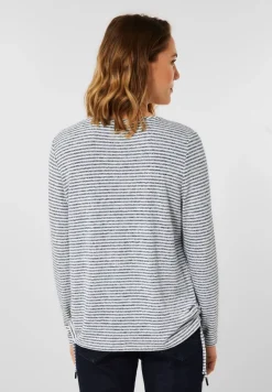 Shirt mit Streifenmuster mid blue melange