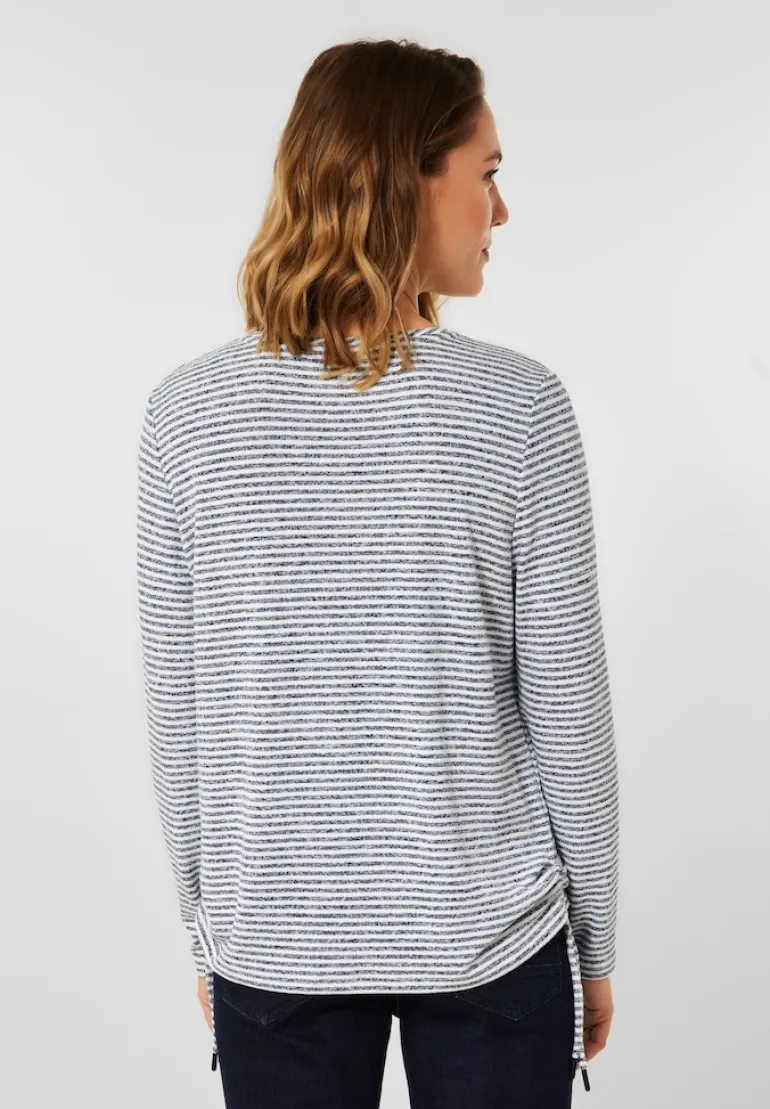 Shirt mit Streifenmuster mid blue melange
